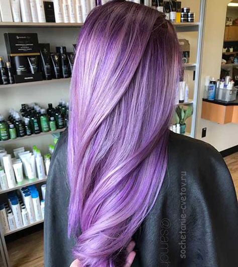 фиолетово-серебристый цвет волос